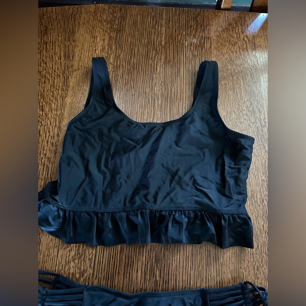 Black Ruffled Bikini Set - Picture 3 of 5